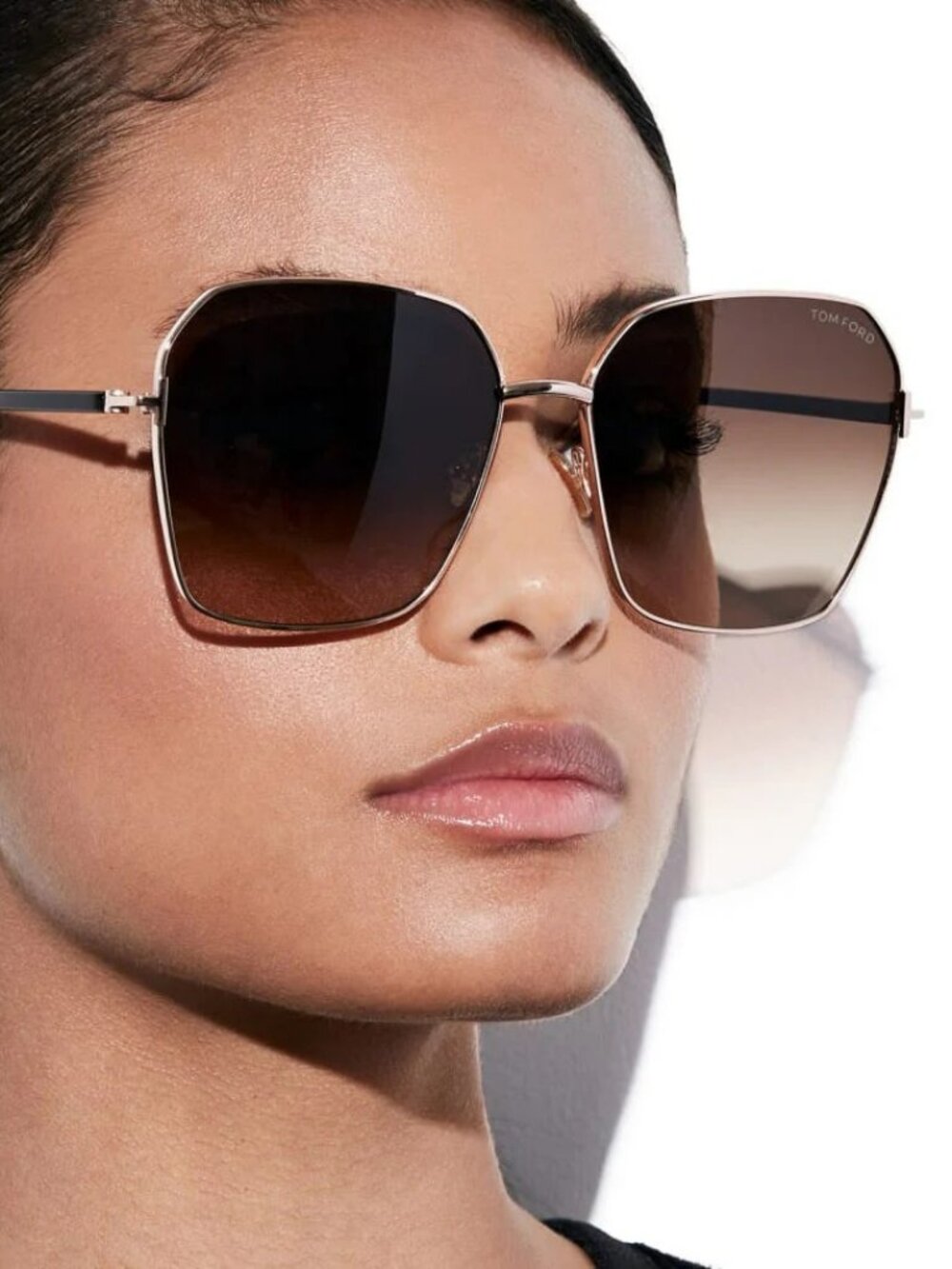 Tom Ford CLAUDIA-02 Women Sunglasses Gold Brown Gradient Square FT0839 52F NEW